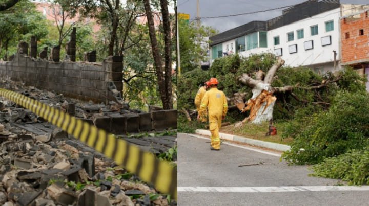 Vendaval e chuva forte fizeram estragos em diversos bairros de Sorocaba nesta segunda feira 08/12/2025
